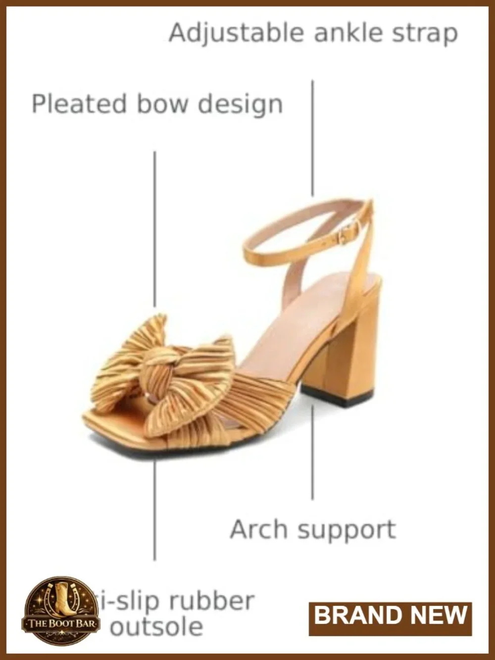 Women's Bow Knot Heeled Sandals Open Toe Chunky High Heels Wedding Bridal Party